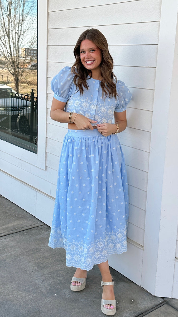The Skies are Blue Skirt