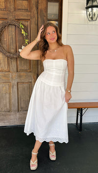The Saturday Night Dress - White Eyelet