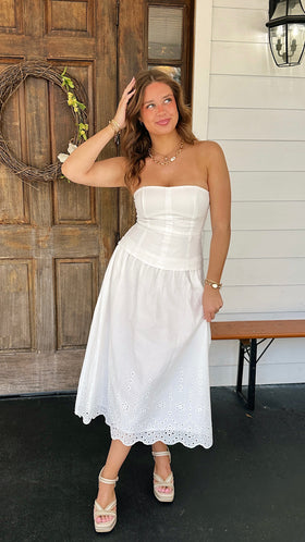 The Saturday Night Dress - White Eyelet